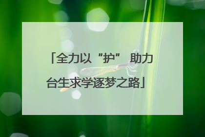 全力以“护” 助力台生求学逐梦之路