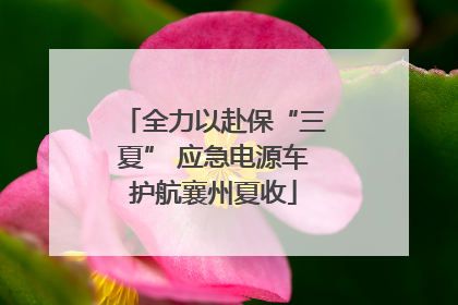 全力以赴保“三夏” 应急电源车护航襄州夏收