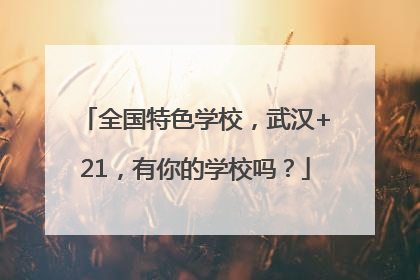 全国特色学校，武汉+21，有你的学校吗？