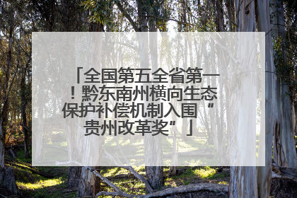 全国第五全省第一！黔东南州横向生态保护补偿机制入围“贵州改革奖”