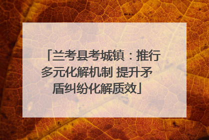 兰考县考城镇：推行多元化解机制 提升矛盾纠纷化解质效