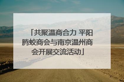 共聚温商合力 平阳腾蛟商会与南京温州商会开展交流活动