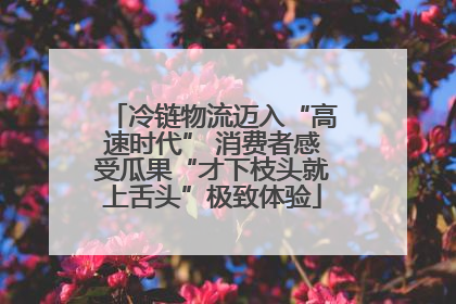 冷链物流迈入“高速时代” 消费者感受瓜果“才下枝头就上舌头”极致体验