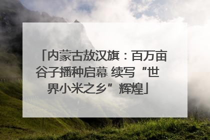 内蒙古敖汉旗：百万亩谷子播种启幕 续写“世界小米之乡”辉煌
