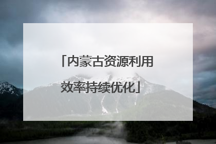 内蒙古资源利用效率持续优化