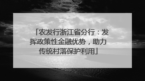 农发行浙江省分行：发挥政策性金融优势，助力传统村落保护利用
