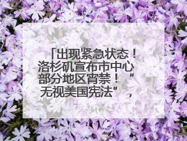 出现紧急状态！洛杉矶宣布市中心部分地区宵禁！“无视美国宪法”，美民主党议员批评特朗普