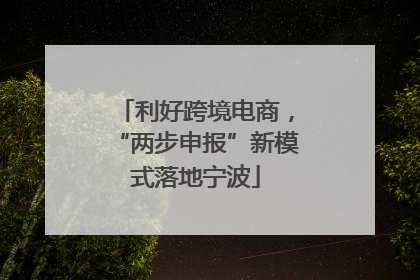 利好跨境电商，“两步申报”新模式落地宁波