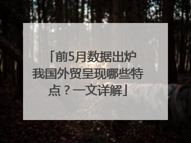 前5月数据出炉 我国外贸呈现哪些特点？一文详解