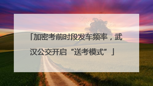 加密考前时段发车频率，武汉公交开启“送考模式”