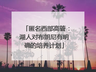 匿名西部高管：湖人对布朗尼有明确的培养计划