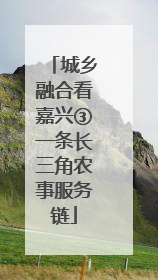 城乡融合看嘉兴③一条长三角农事服务链