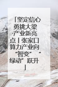 坚定信心 勇挑大梁·产业新亮点丨张家口算力产业向“智变”“绿动”跃升