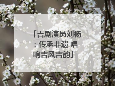 吉剧演员刘杨：传承非遗 唱响吉风吉韵