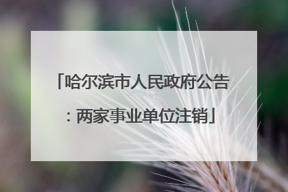 哈尔滨市人民政府公告：两家事业单位注销