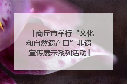 商丘市举行“文化和自然遗产日”非遗宣传展示系列活动