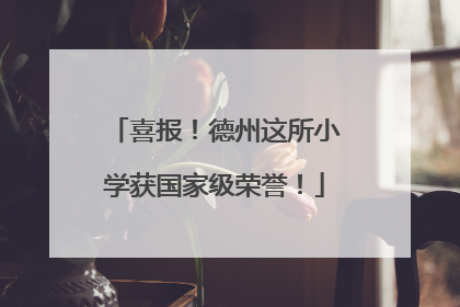 喜报！德州这所小学获国家级荣誉！