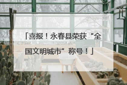 喜报！永春县荣获“全国文明城市”称号！