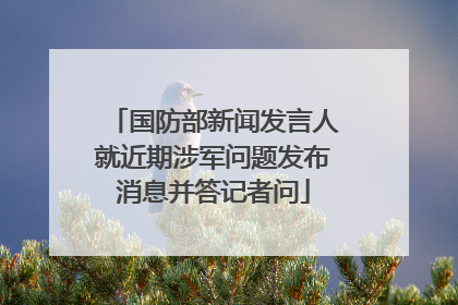 国防部新闻发言人就近期涉军问题发布消息并答记者问