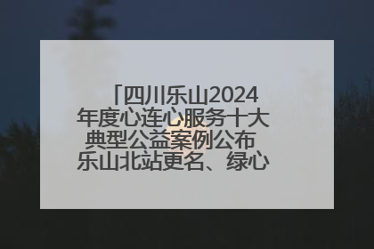四川乐山2024年度心连心服务十大典型公益案例公布 乐山北站更名、绿心路井盖治理等上榜