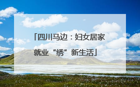 四川马边：妇女居家就业“绣”新生活