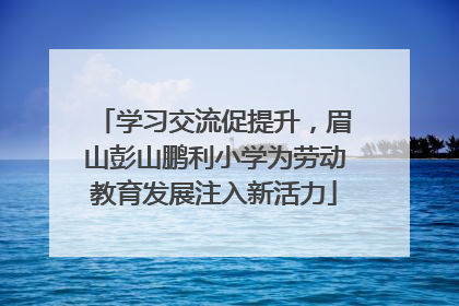 学习交流促提升，眉山彭山鹏利小学为劳动教育发展注入新活力