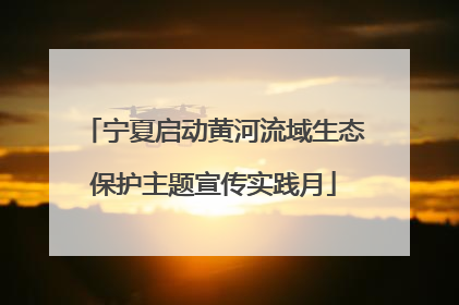 宁夏启动黄河流域生态保护主题宣传实践月