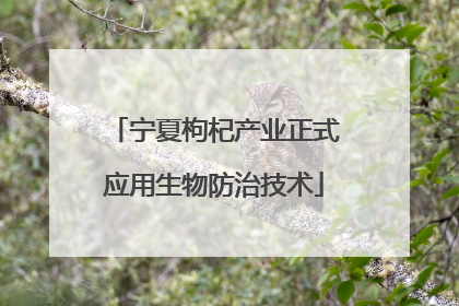 宁夏枸杞产业正式应用生物防治技术