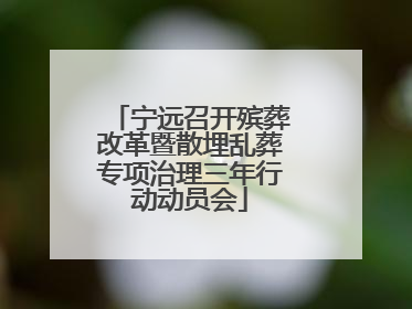 宁远召开殡葬改革暨散埋乱葬专项治理三年行动动员会