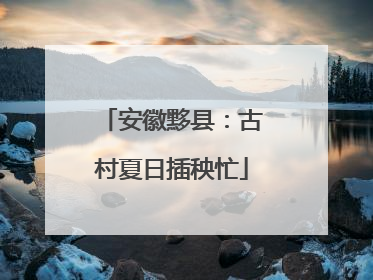 安徽黟县：古村夏日插秧忙