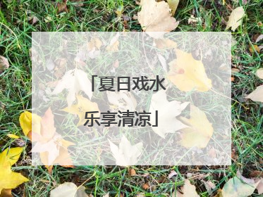 夏日戏水 乐享清凉