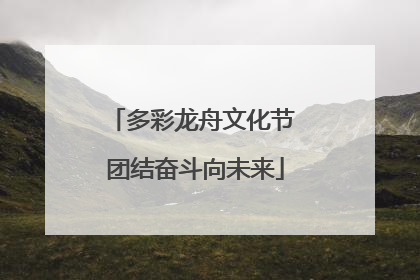多彩龙舟文化节 团结奋斗向未来