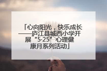 心向阳光，快乐成长——庐江县城西小学开展“5·25”心理健康月系列活动