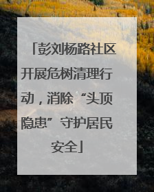 彭刘杨路社区开展危树清理行动，消除“头顶隐患”守护居民安全