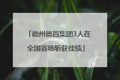 德州德百集团3人在全国赛场斩获佳绩