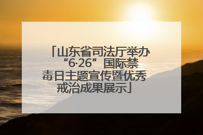 山东省司法厅举办“6·26”国际禁毒日主题宣传暨优秀戒治成果展示