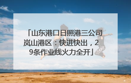 山东港口日照港三公司岚山港区：快进快出，29条作业线火力全开