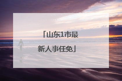 山东1市最新人事任免