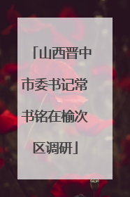 山西晋中市委书记常书铭在榆次区调研