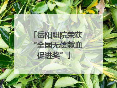 岳阳职院荣获“全国无偿献血促进奖”