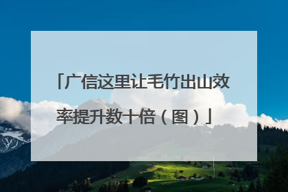 广信这里让毛竹出山效率提升数十倍（图）