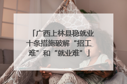 广西上林县稳就业十条措施破解“招工难”和“就业难”
