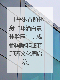 平乐古镇化身“邛酒百景体验园”，成都国际非遗节邛酒文化周启幕