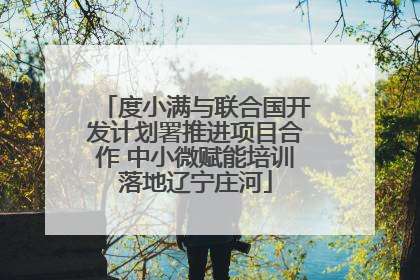 度小满与联合国开发计划署推进项目合作 中小微赋能培训落地辽宁庄河