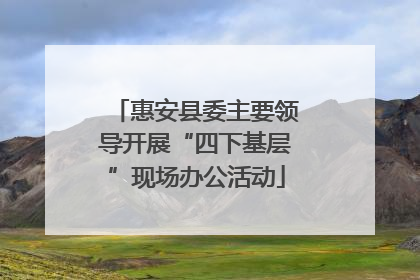 惠安县委主要领导开展“四下基层”现场办公活动