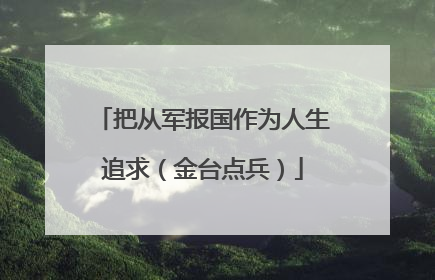 把从军报国作为人生追求（金台点兵）