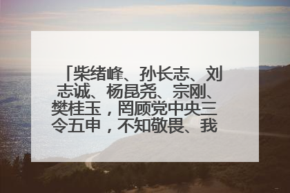 柴绪峰、孙长志、刘志诚、杨昆尧、宗刚、樊桂玉，罔顾党中央三令五申，不知敬畏、我行我素、肆意妄为！