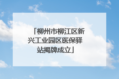 柳州市柳江区新兴工业园区医保驿站揭牌成立