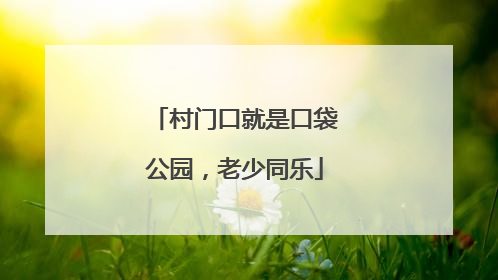 村门口就是口袋公园，老少同乐
