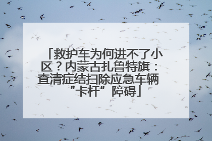 救护车为何进不了小区？内蒙古扎鲁特旗：查清症结扫除应急车辆“卡杆”障碍